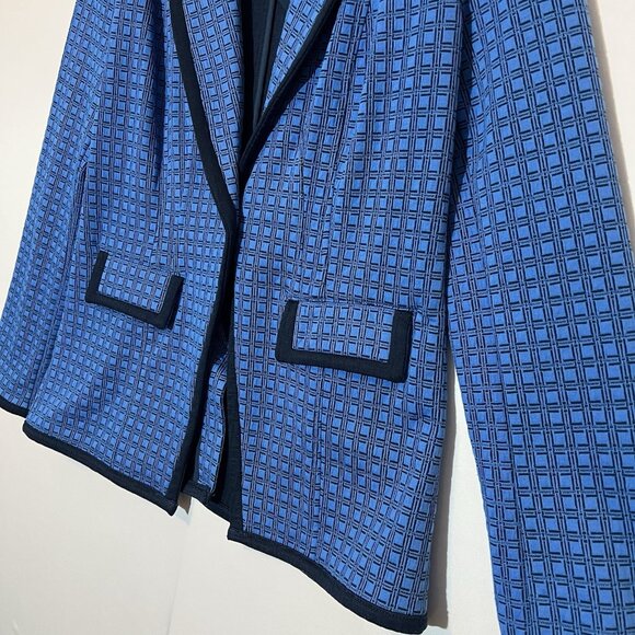 CAbi Scholarship Knit Blazer Jacket Medium Size Navy Blue Stretch Career Work - Picture 6 of 14